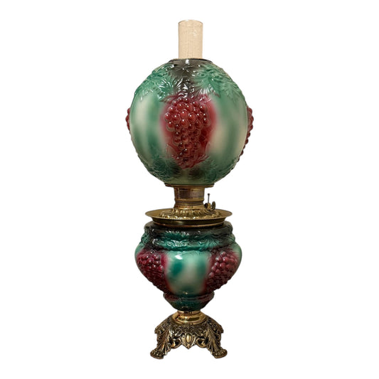 Consolidated “Hanging Grape” Chamber Lamp in Decorated Opal Glass - Extremely Rare